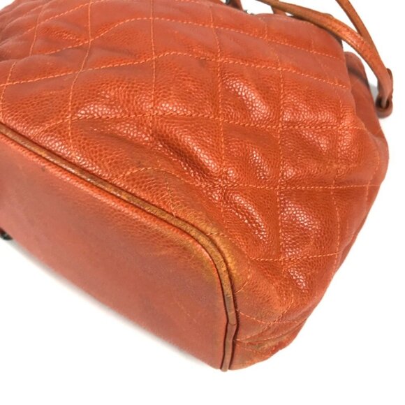 CHANEL Orange Caviar Leather Shoulder Bag - Picture 6 of 14